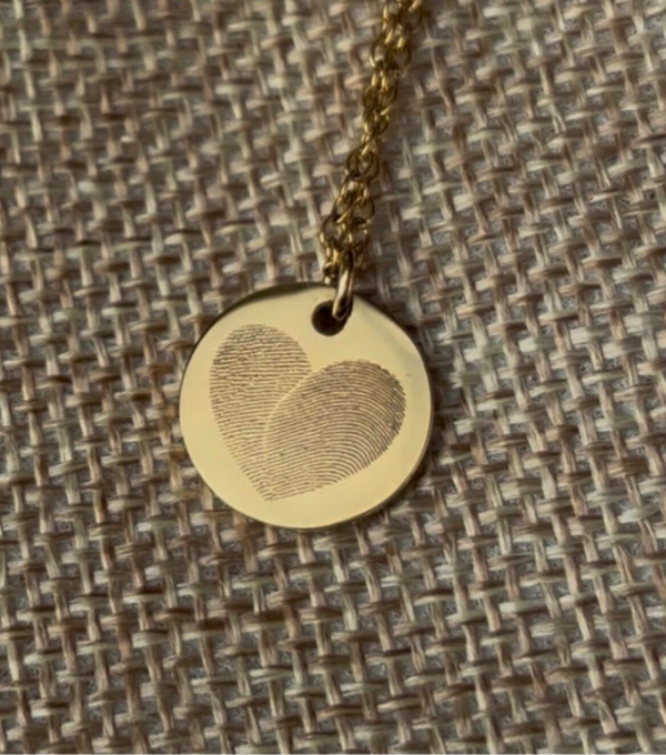 Ketting rond vingerafdruk (goud- of zilverkleurig)