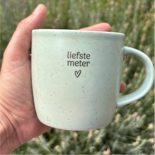 Koffiemok Muntgroen - Eigen tekst