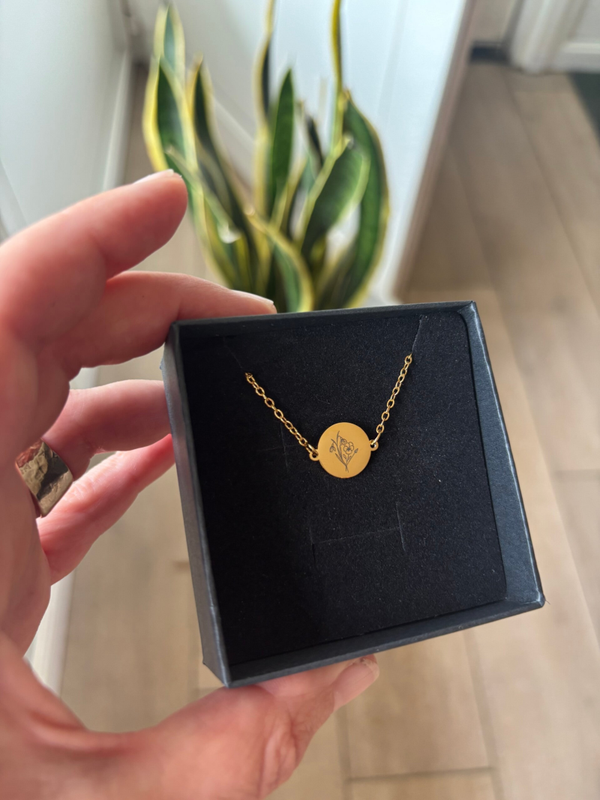 Armbandje 1 disc geboortebloemen
