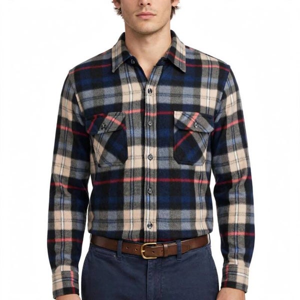 Camicia a Quadri Uomo in Pile Invernale Boscaiola - Molto Calda, 2 Tasche, Taglie M-3XL
