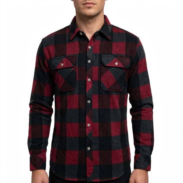 Camicia da Boscaiolo Uomo in Pile a Quadri - Felpa Invernale Super Morbida e Calda