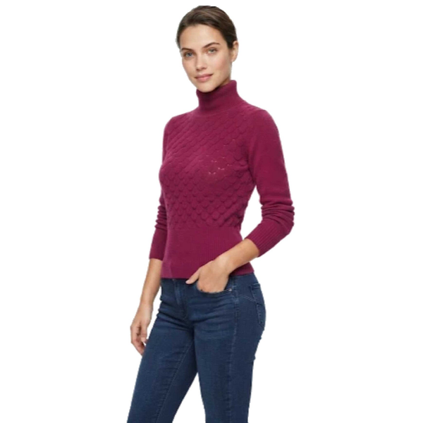 Maglione Dolcevita Donna Misto Lana e Cashmere - Slim Fit Aderente Caldo e Soffice - Autunno Inverno