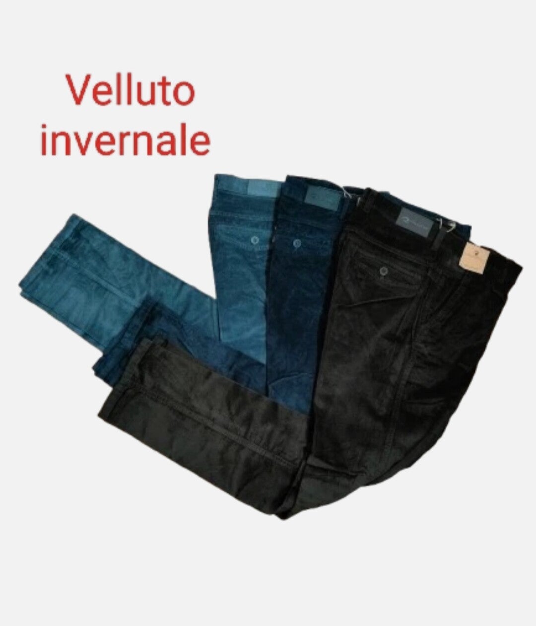 PANTALONE UOMO CLASSICO IN VELLUTO NON FELPATO DALLA 48 ALLA 62
