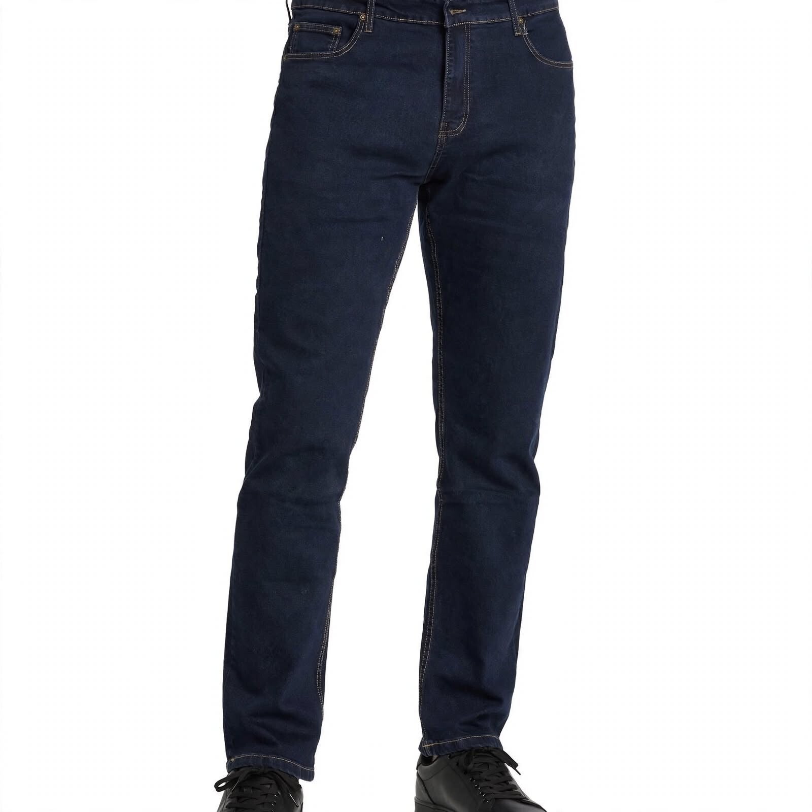 Jeans Uomo Mastino Taglie Forti Pantalone Blu Scuro - Tessuto Autunno Inverno - Modello 5 Tasche - Vita Alta - Vestibilità Comoda Taglia 46-64