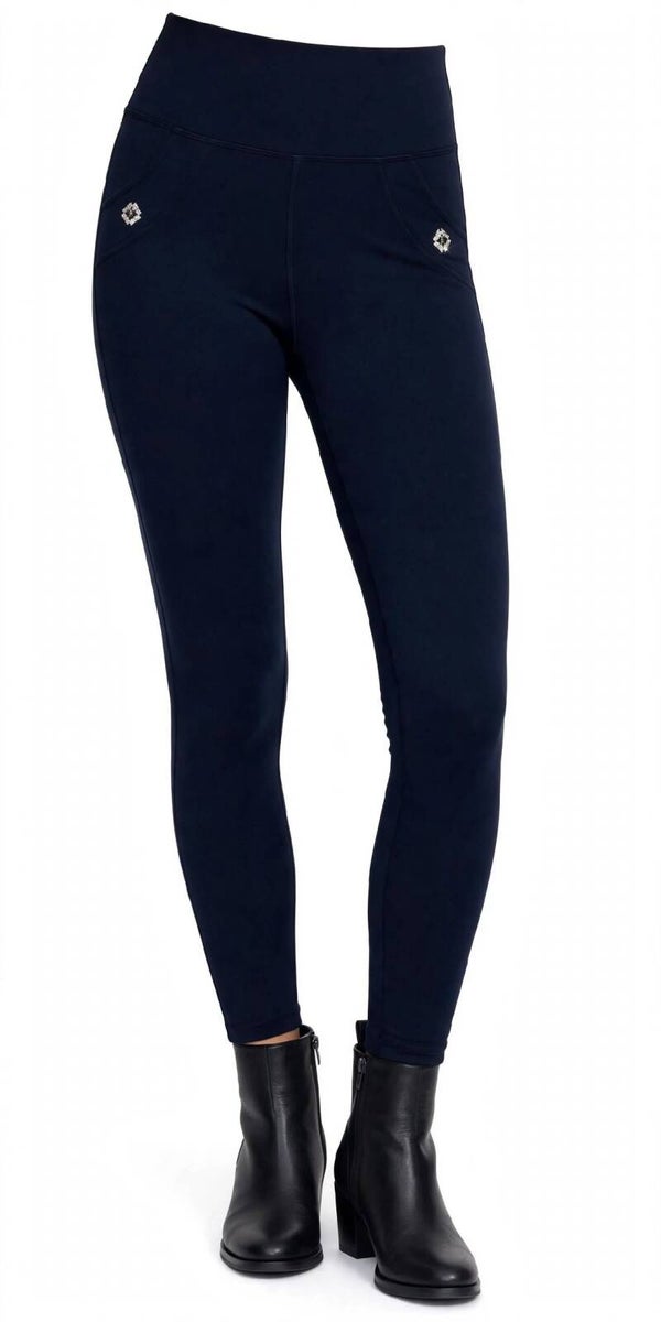 Leggings Felpati Donna Vita Alta con Tasche -Tinta Unita - Internamente Felpati S-3XL