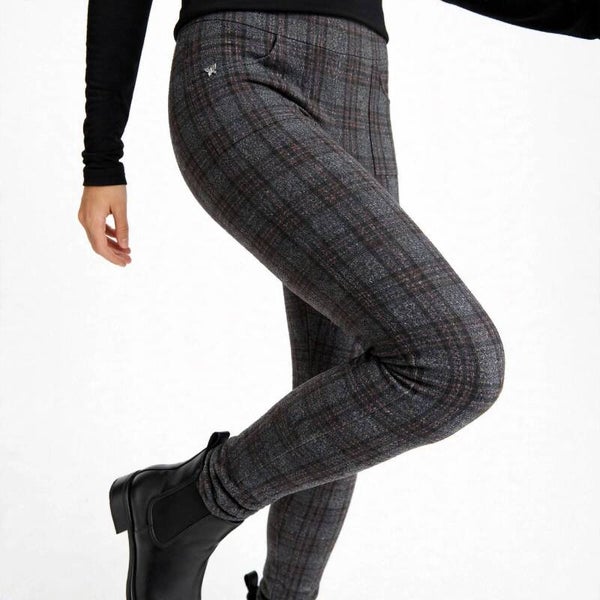 Leggings Felpati Donna Vita Alta con Tasche a Righe - Internamente Felpati S-3XL