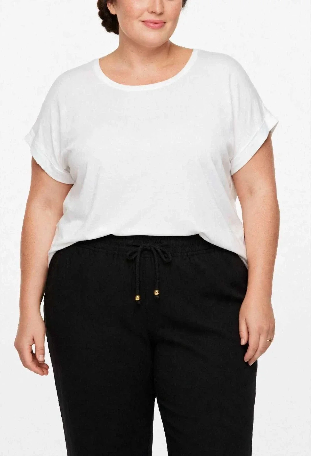 Pantalone Donna Estivo Jersey Leggero - Vita Alta con Elastico e Coulisse - Gamba Ampia Dritta Taglia Comoda Oversize - 12 Colori