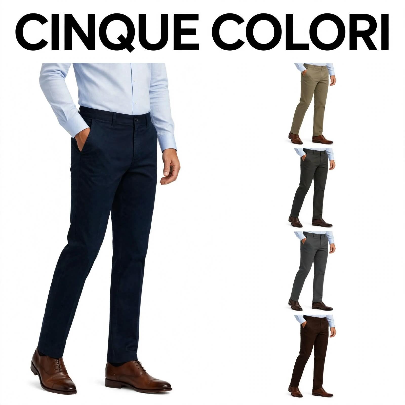 Pantalone Uomo Classico Elegante Invernale in Fustagno Cotone Elasticizzato 98% - Tasca Americana - Vita Alta - Vestibilità Regular Comoda - 5 Colori - Taglie 46/62 - Mastino