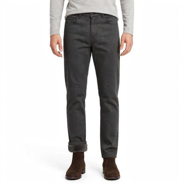 Pantalone Uomo Invernale Regular Fit Vita Alta Gamba Dritta - Foderato in Caldo Pile - Taglie dalla 44 alla 64