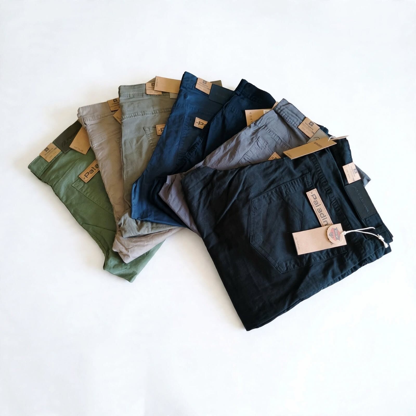 Pantalone Uomo Paladino Vita Alta Regular Fit Gamba Dritta Cotone Elasticizzato - Comodo Fresco Estivo 7 Colori Taglie 44/64