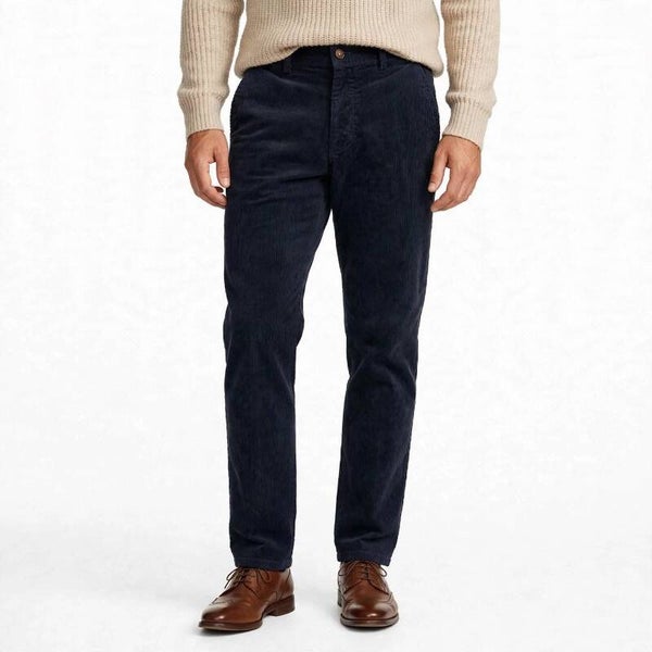 Pantalone Uomo in Velluto a Costine — Classico Elegante, Regular Fit, Taglie 46-62