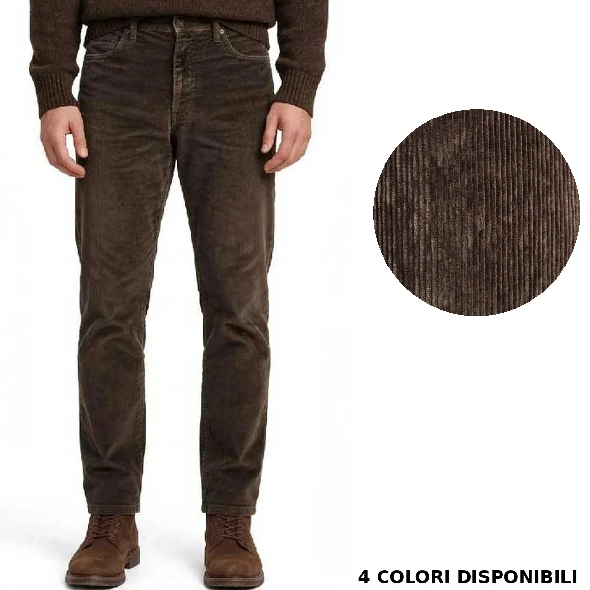 Pantaloni Uomo in Velluto a Costine - Invernale 5 Tasche - Regular Fit