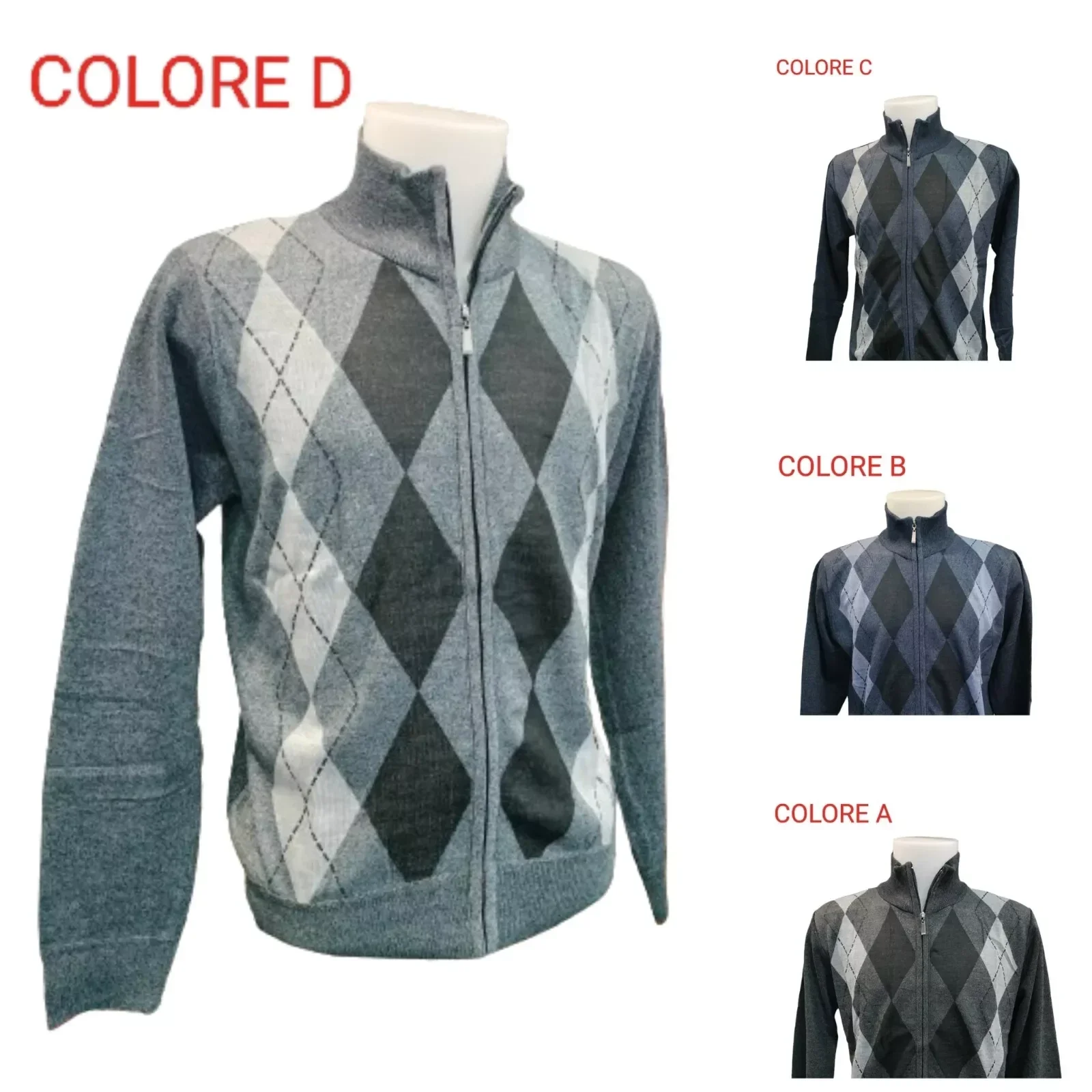 Maglione Uomo Invernale Zip Pullover Cardigan Maglia a lupetto dolcevita