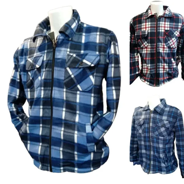 camicia Pile uomo imbottita pelliccia lumberjack giubbotto LAVORO GIACCA ZIP