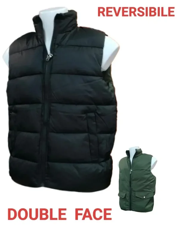 Gilet uomo DOUBLE FACE piumino smanicato imbottito giubbino invernale giubbino
