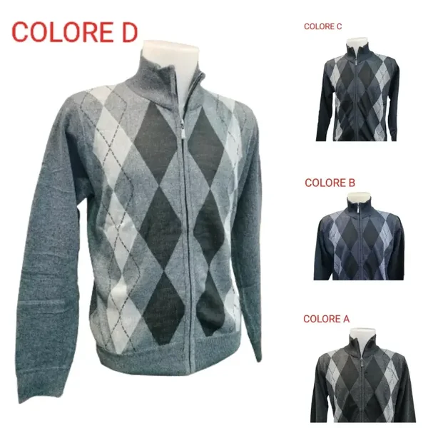 Maglione Uomo Invernale Zip Pullover Cardigan Maglia a lupetto dolcevita