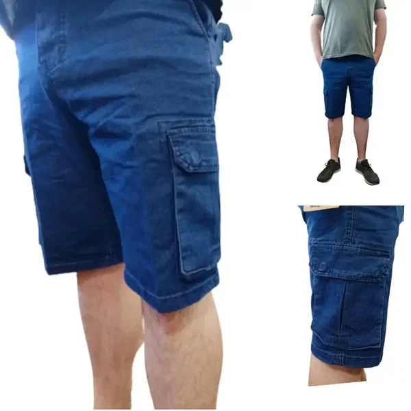 BERMUDA UOMO JEANS CARGO PANTALONI CORTI CON TASCHE LATERALI