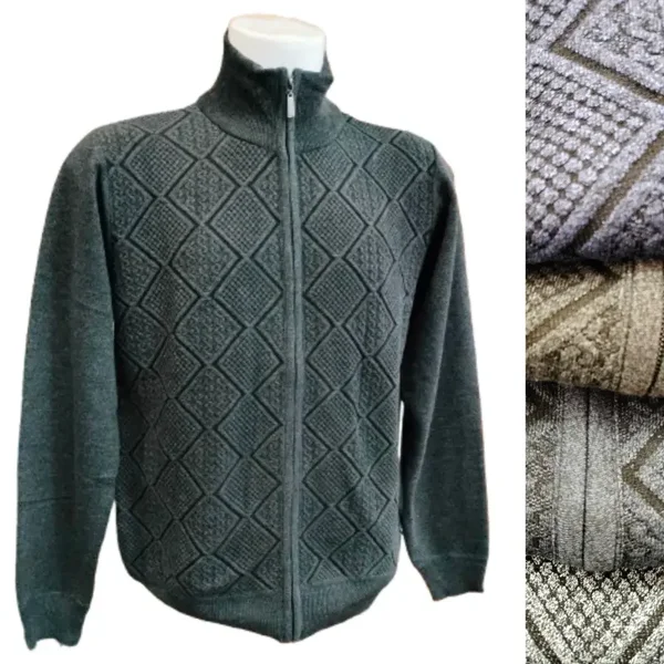 Cardigan Maglione giacca Uomo Invernale Zip Pullover Maglia a lupetto dolcevita