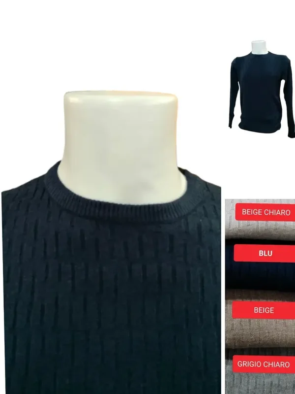 MAGLIONE UOMO GIROCOLLO TESSUTO AUTUNNO INVERNOMAGLIONCINO INVERNALE MORBIDO