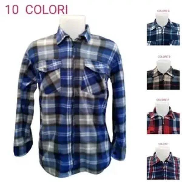 Camicia in Pile Felpa Casual FLANELLA Uomo Maglione Con Zip Invernale da M a 3XL