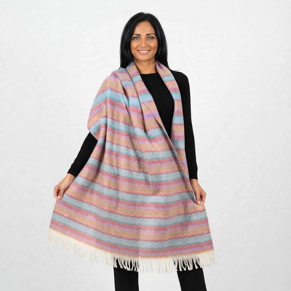 Maxi Sciarpa Donna Invernale - in Viscosa Morbida - Stola Calda - Mantella Coloratissima