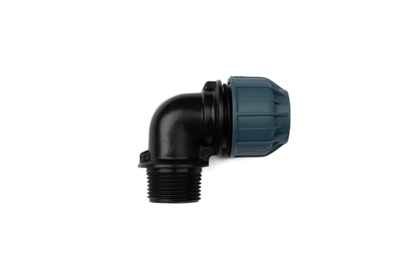 Kolano PE 25 mm - 3/4" GZ (M) PN10 Elysee – Złączka zaciskowo-gwintowana