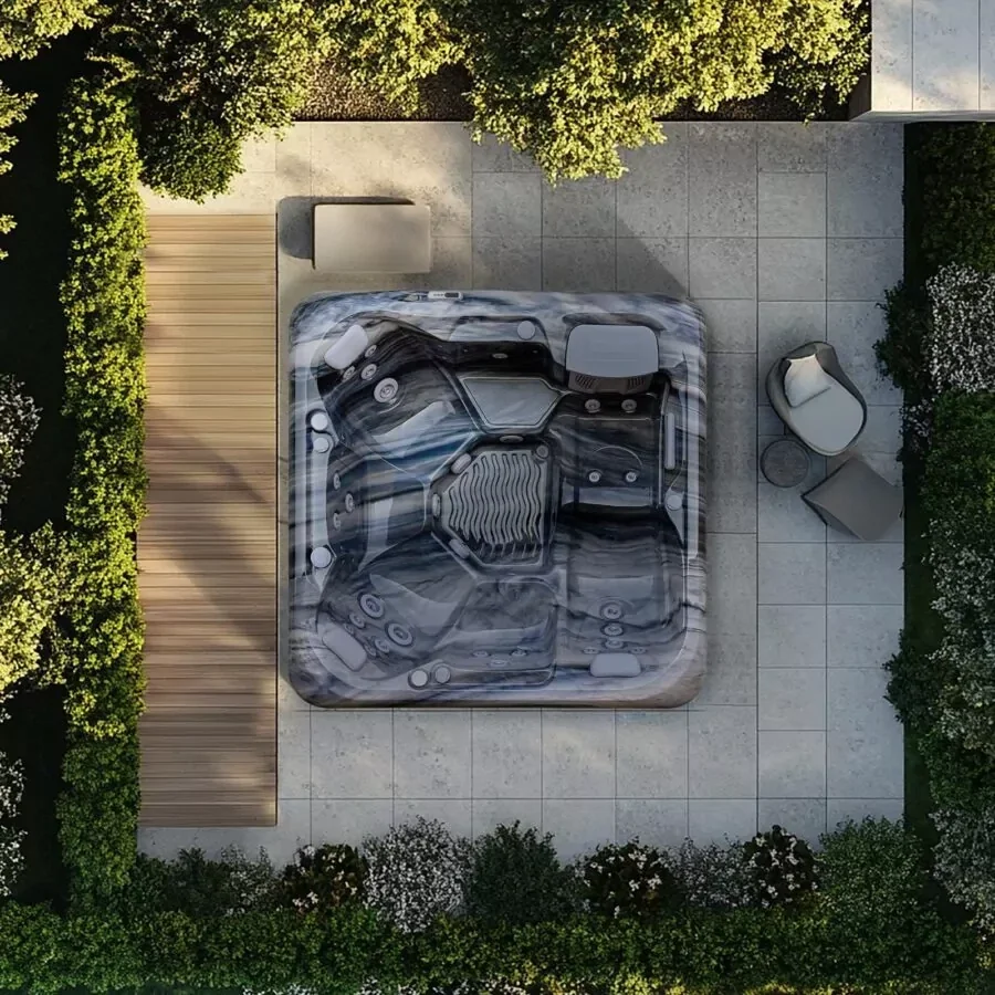 Aquasolus AquaPure Cypress 6 places avec Couverture thermique, Marche pied et Bluetooth