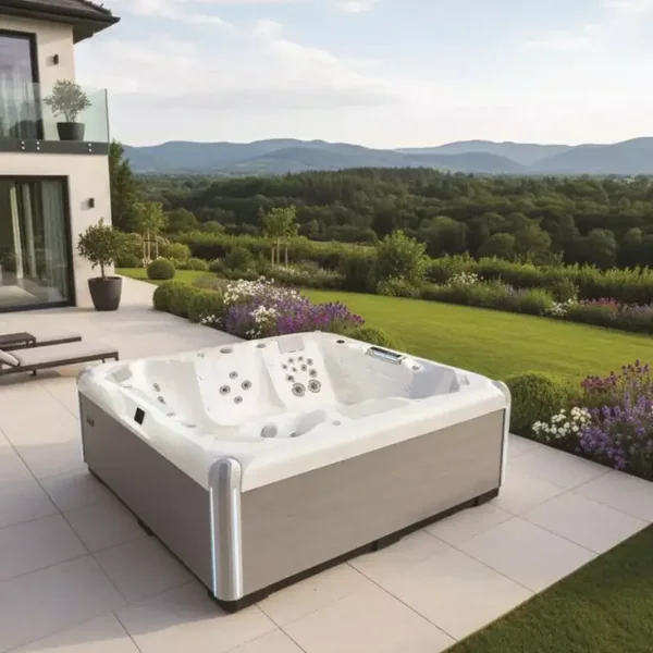 Aquasolus Aqualux Zenith 61 jets 7 places avec couverture thermique, marche pied et Bluetooth