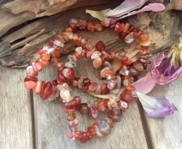 Karneol Chips Armbånd