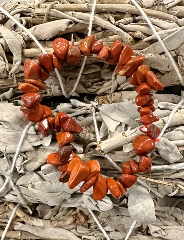 Jaspis Rød Chips Armbånd