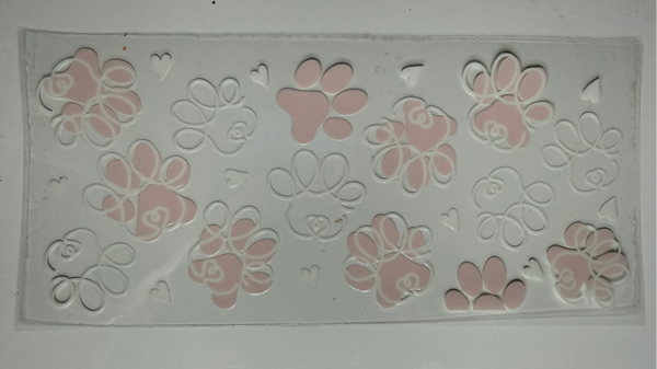 Pink and White Paw Prints