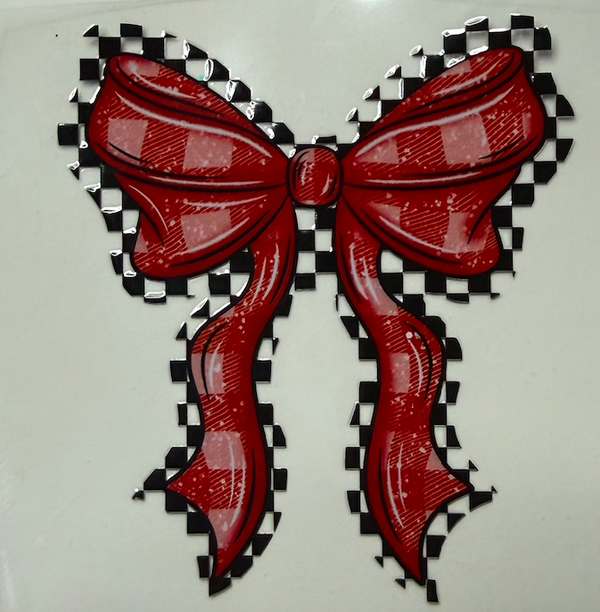 Red Checkered Bow