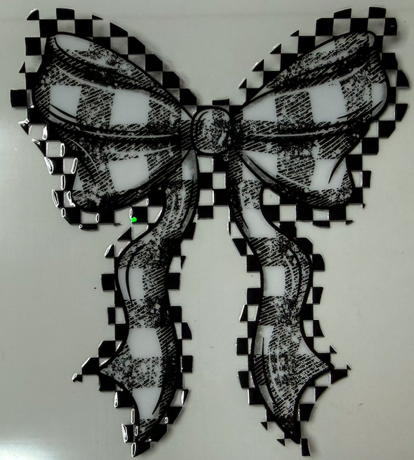 Black Checkered Bow