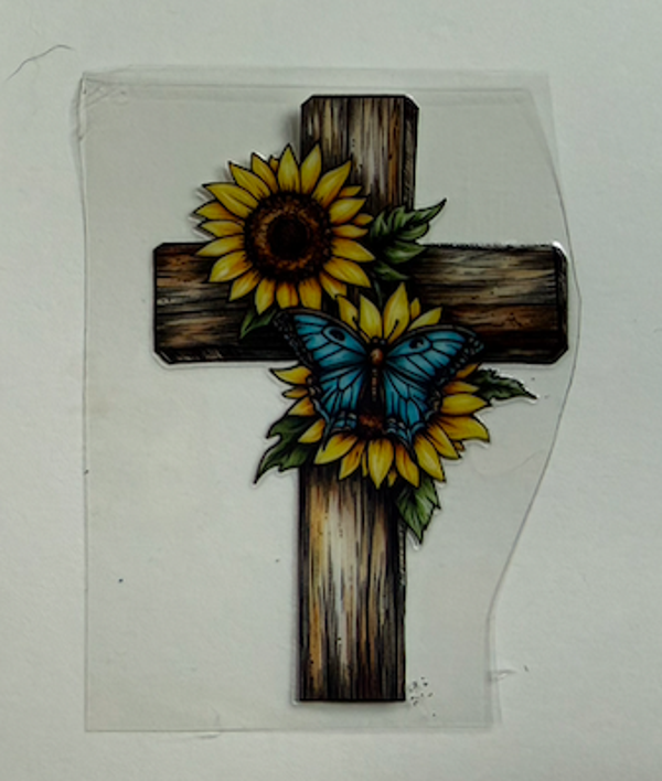 Cross, Sunflower, Butterfly