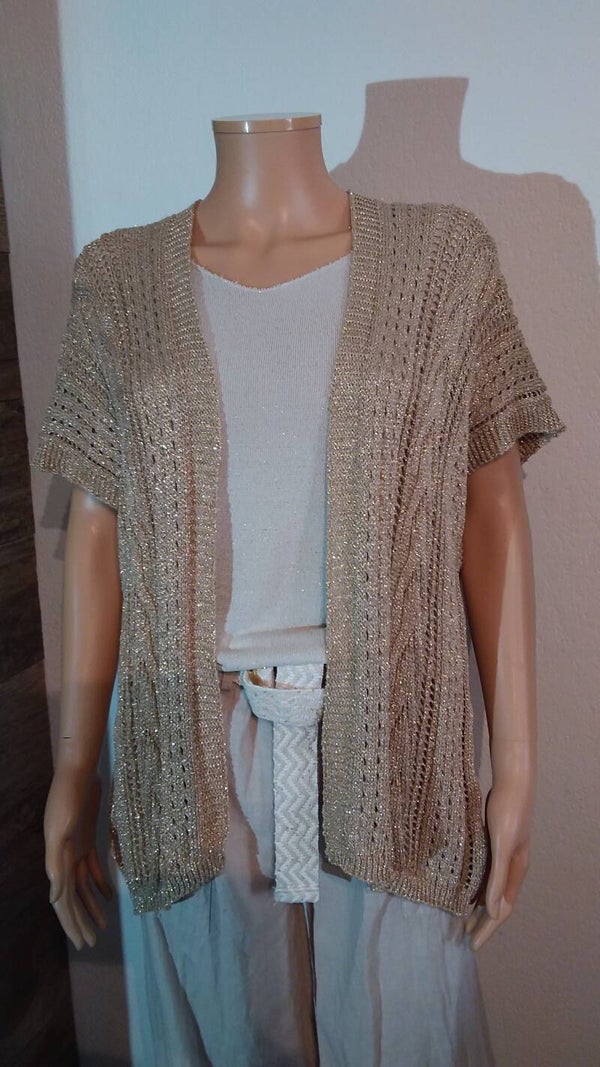 gilet paillettes dorées