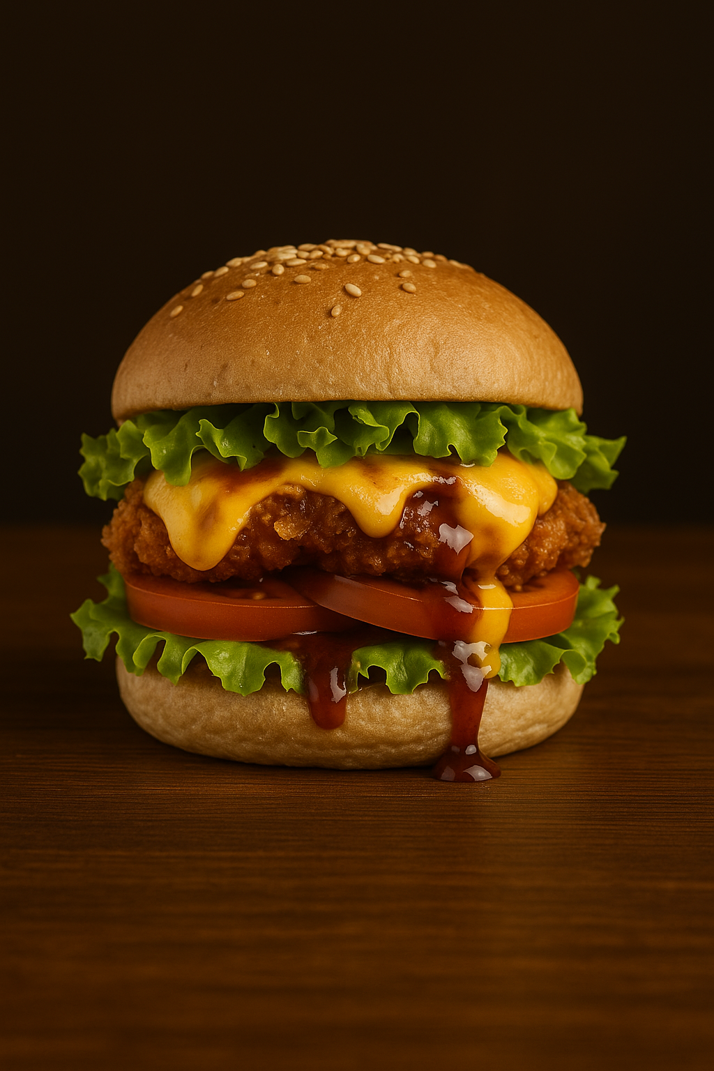 CHICKEN CHEESE BURGER (200gram KIP)
