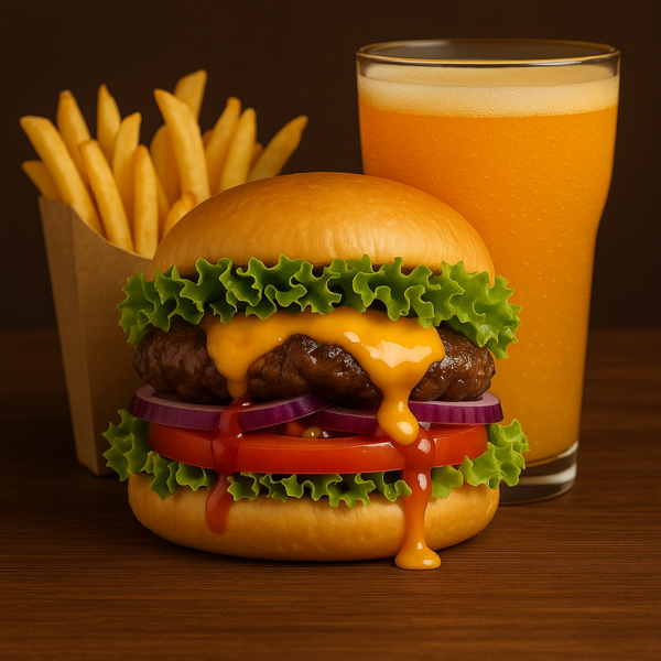 CHEESE BURGER MENU (150gram 100% IRISH BEEF)