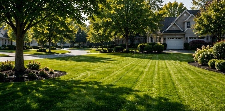 Beautifully manicured lawn maintained by DSM Property Maintenance