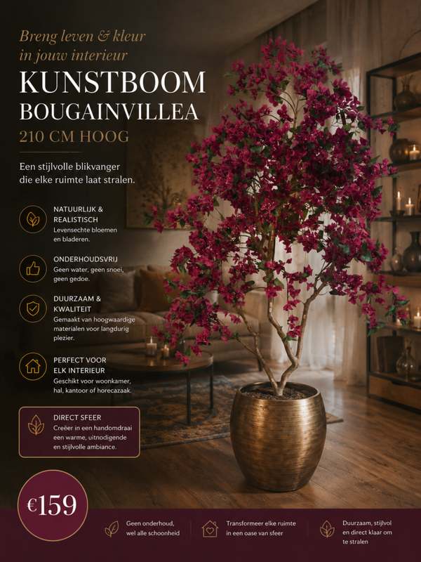 Bougainvillea kunstboom 210 cm