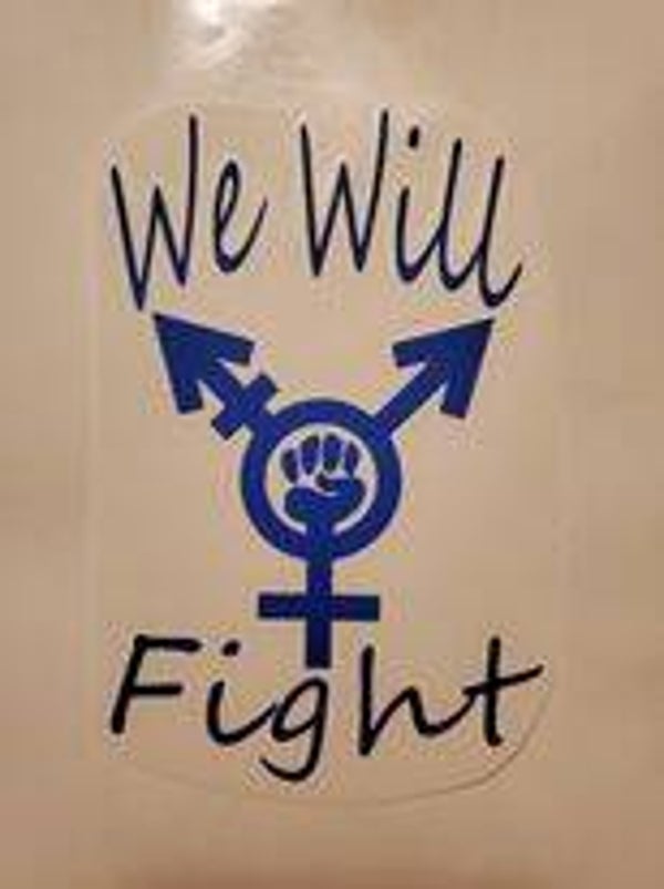 We Will Fight Trans Symbol fist