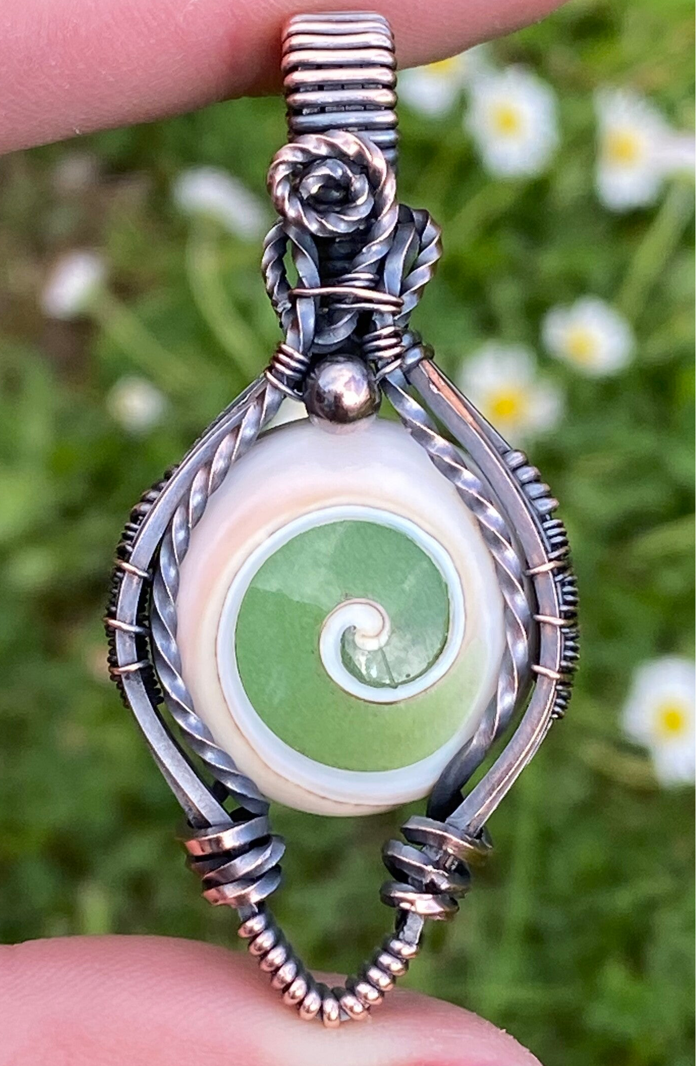 Glow in the Dark Shiva Eye Shell Pendant.