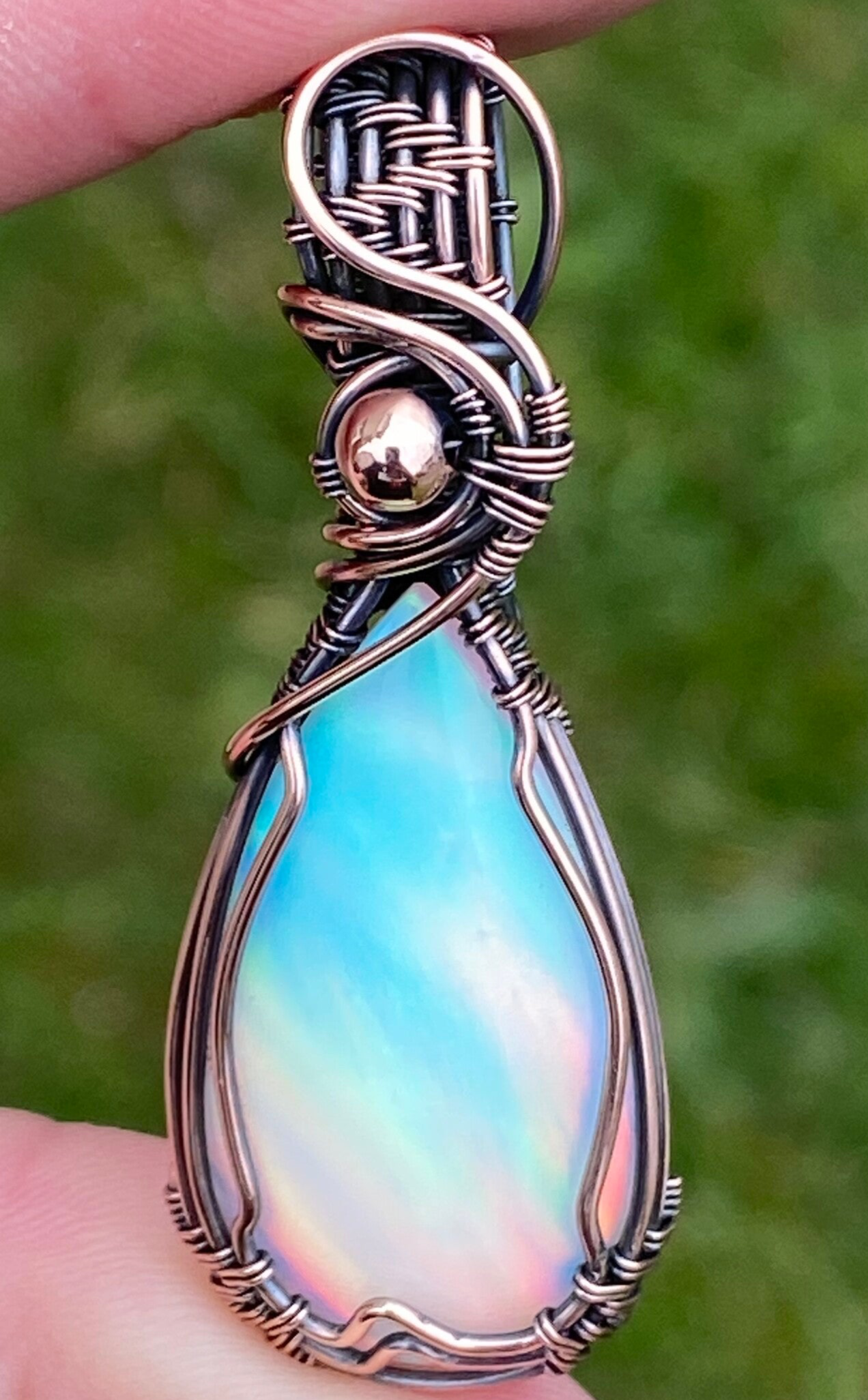 Aurora Opal Pendant in Copper.