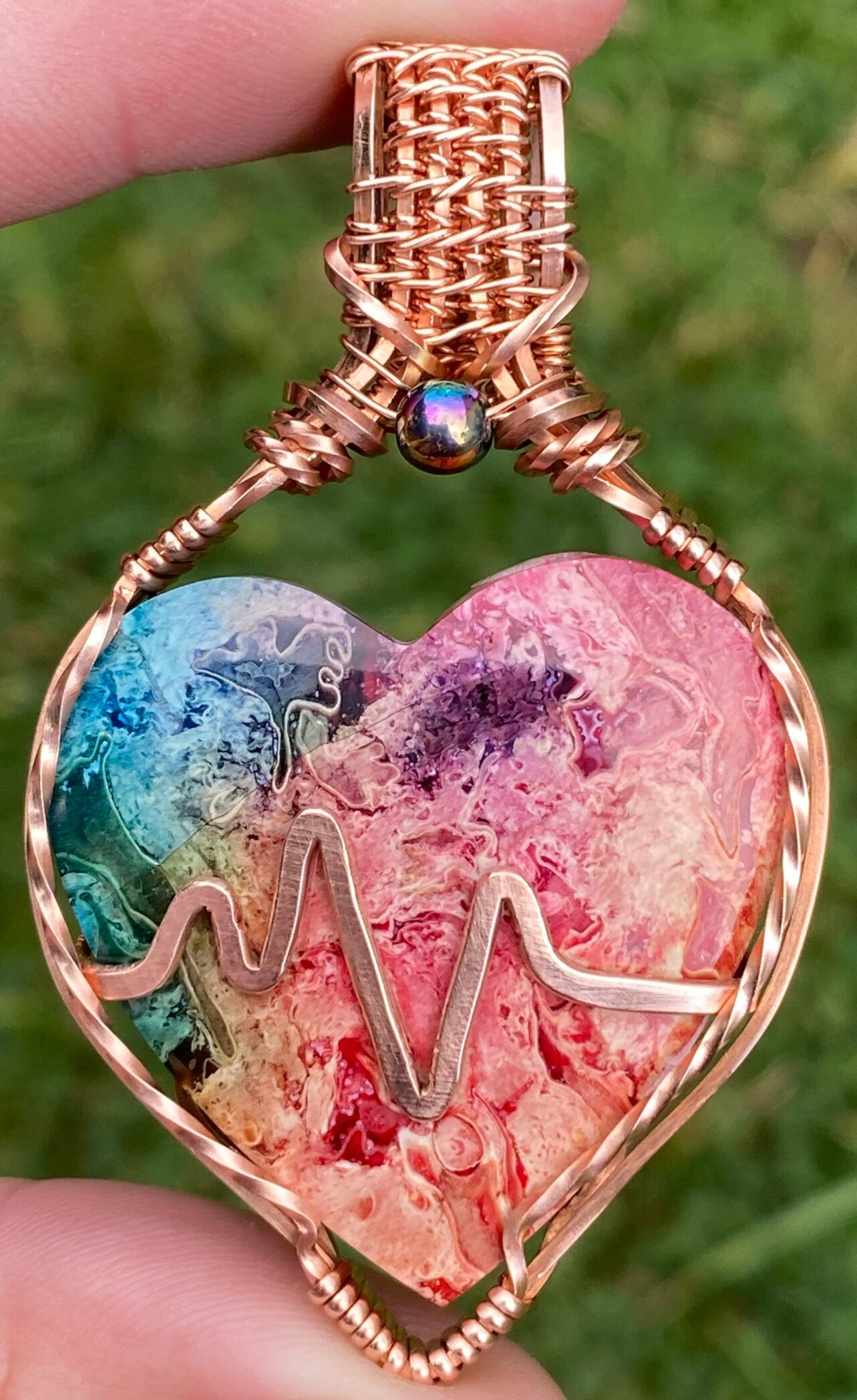 Heartbeat Palm Root Pendant.