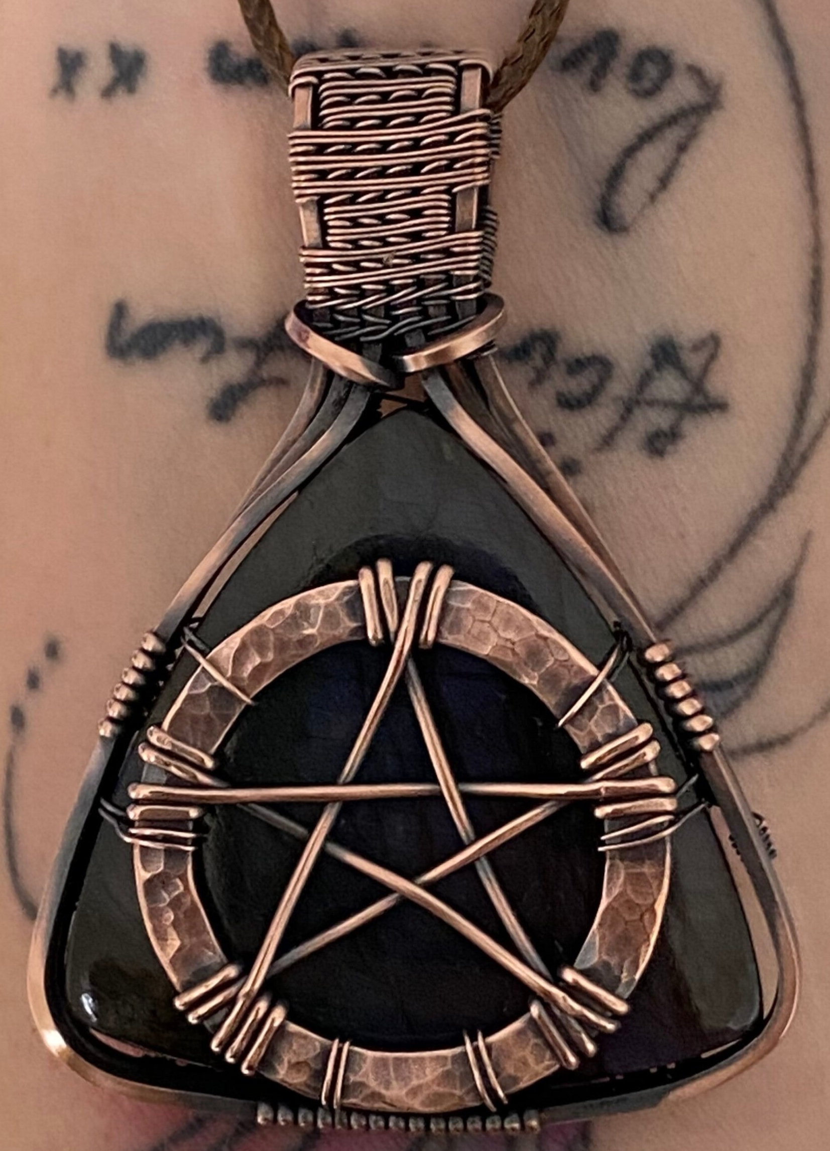 Pentacle Labradorite Copper Pendant.