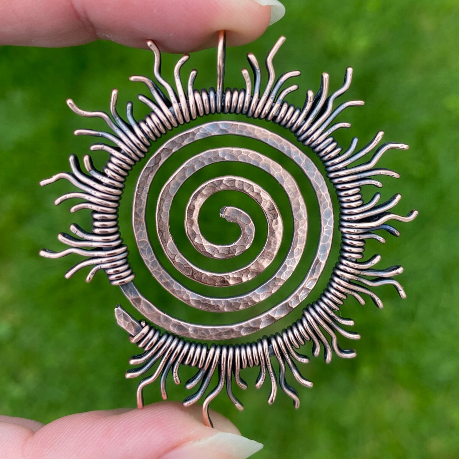 Celtic Sun Spiral Copper Pendant. 🌀