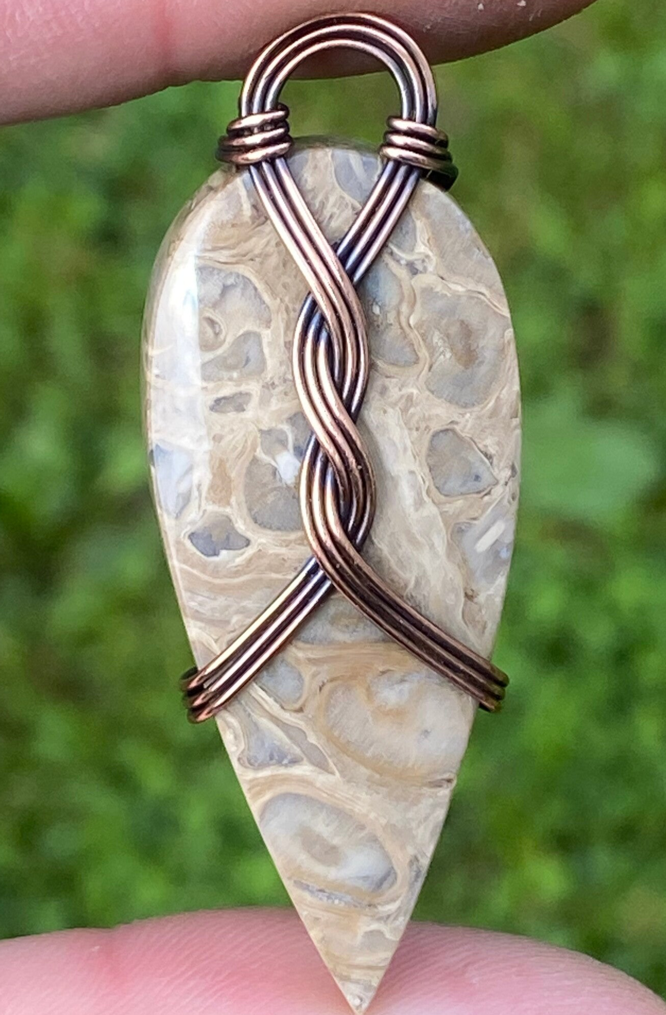 White Palm Eye Celtic Flow Pendant.