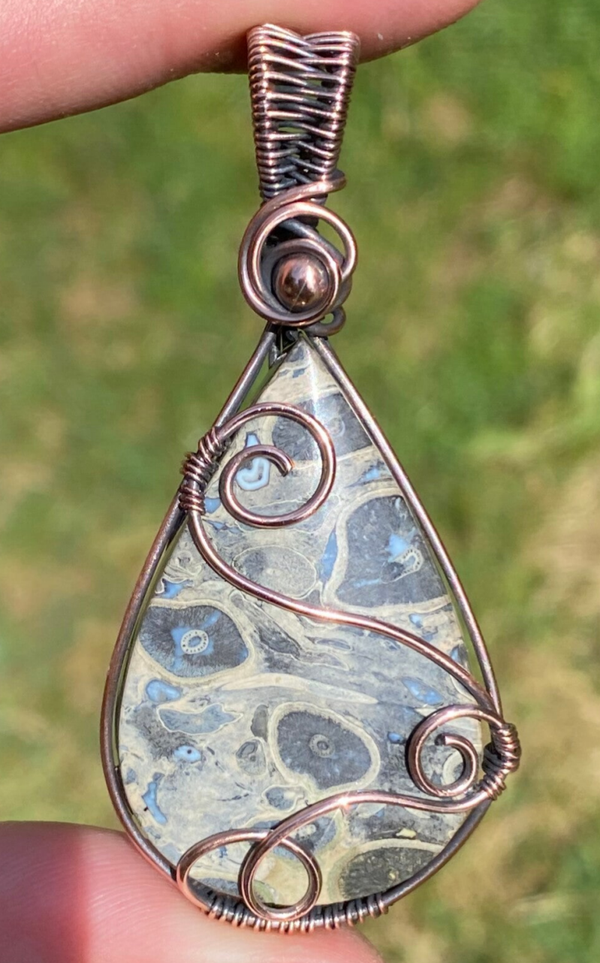 Black Palm Eye Copper Pendant.