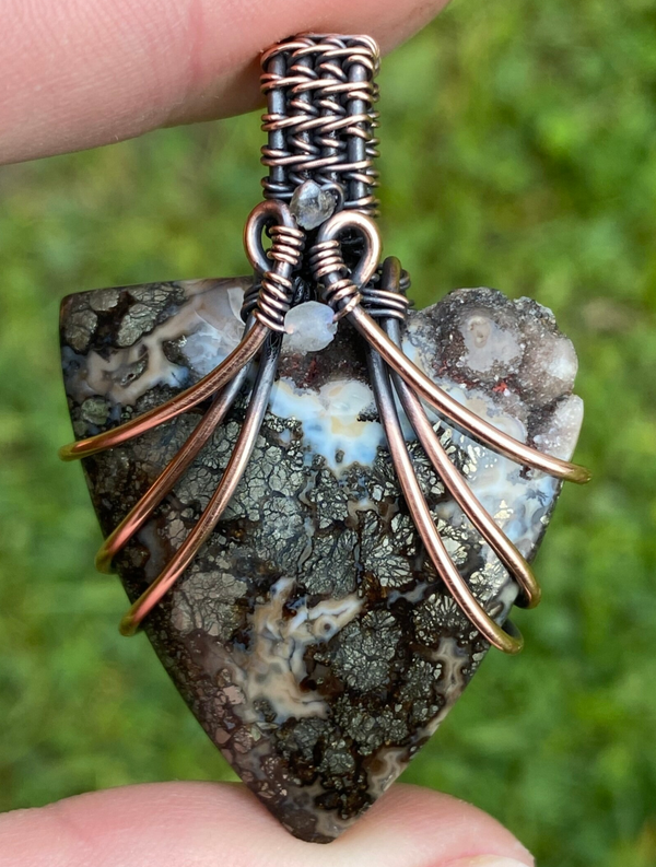 Black Marcasite Druzy Pendant.