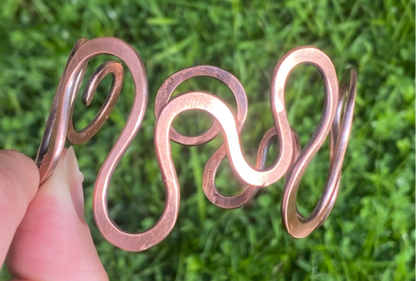 Serpentine Copper Cuff Bracelet.