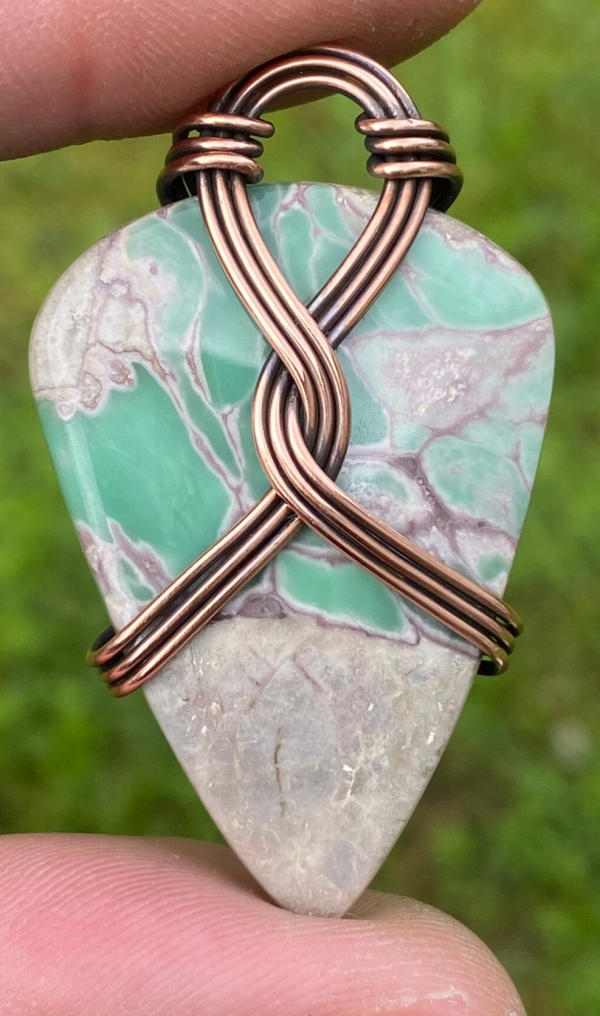 Variscite Celtic Flow Copper Pendant.